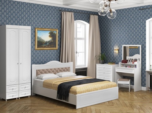 "Афина 3.1" спальня с мягким элементом, ф-ка Система Мебели
