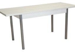 Стол обеденный "Бродвей" 70*120/170 бетон белый/металлик, ф-ка Система Мебели