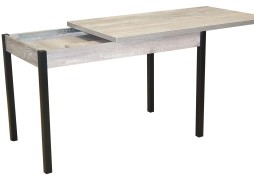 Стол обеденный "Бродвей" 70*120/170 бетон тёмный/металлик, ф-ка Система Мебели