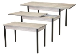 Стол обеденный "Бродвей" 70*120/170 бетон тёмный/металлик, ф-ка Система Мебели