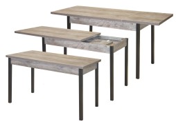 Стол обеденный "Бродвей" 70*120/170 пасадена/чёрный, ф-ка Система Мебели