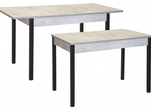 Стол обеденный "Сканд" 68*110/140 цемент светлый/чёрный, ф-ка Система Мебели