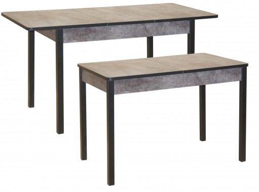 Стол обеденный "Сканд" 68*110/140 цемент тёмный/чёрный, ф-ка Система Мебели
