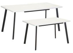 Стол обеденный "Бэлфаст" 75*120/160 бетон пайн белый/чёрный, ф-ка Система Мебели