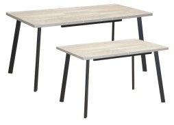 Стол обеденный "Бэлфаст" 75*120/160 бетон пайн тёмный/чёрный, ф-ка Система Мебели