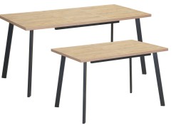 Стол обеденный "Бэлфаст" 75*120/160 дуб веллингтон/чёрный, ф-ка Система Мебели