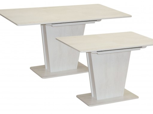 Стол обеденный "Эстетика" 75*110/150 бетон пайн белый, ф-ка Система Мебели