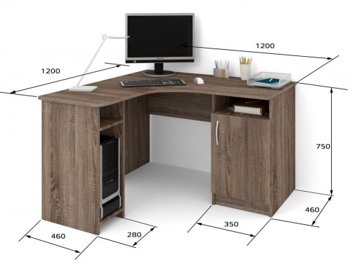 СПУ-6 угловой письменный стол, ЛДСП