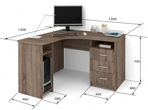 СПУ-7 угловой письменный стол, глянец