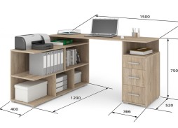 СПУ-9 угловой письменный стол, глянец 15 500 Р. в Вира Мебель СПУ-9 угловой письменный стол, глянец