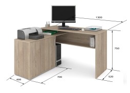 СПУ-11 угловой письменный стол, глянец 12 700 Р. в Вира Мебель СПУ-11 угловой письменный стол, глянец