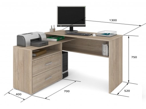 СПУ-12 угловой письменный стол, глянец