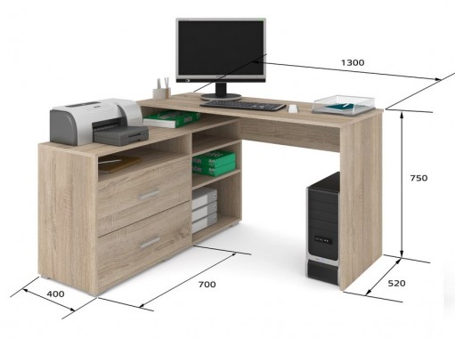 СПУ-13 угловой письменный стол, глянец