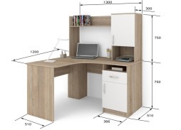 СПУ-14 угловой письменный стол, глянец 16 800 Р. в Вира Мебель СПУ-14 угловой письменный стол, глянец