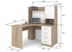 СПУ-15 угловой письменный стол, ЛДСП