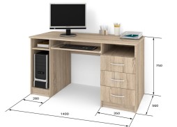 СП-8 письменный стол, глянец 14 100 Р. в Вира Мебель СП-8 письменный стол, глянец