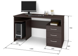 СП-15 письменный стол, глянец 12 600 Р. в Вира Мебель СП-15 письменный стол, глянец