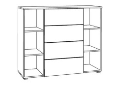 "Остин" комод белый шагрень/дуб вотан, ф-ка "Моби" 19 700 Р. в Вира Мебель "Остин" комод белый шагрень/дуб вотан, ф-ка "Моби"