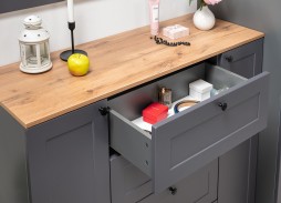 "Остин" комод серый графит/дуб вотан, ф-ка "Моби" 19 700 Р. в Вира Мебель "Остин" комод серый графит/дуб вотан, ф-ка "Моби"