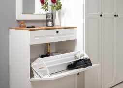 "Остин" тумба для обуви белый шагрень/дуб вотан, ф-ка "Моби"