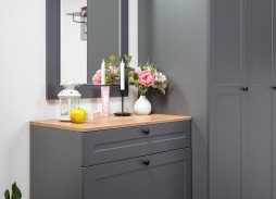 "Остин" тумба для обуви серый графит/дуб вотан, ф-ка "Моби"