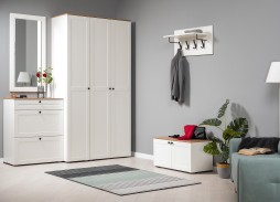 "Остин" прихожая, комплектация 1, белый шагрень/дуб вотан, ф-ка "Моби" 62 400 Р. в Вира Мебель "Остин" прихожая, комплектация 1, белый шагрень/дуб вотан, ф-ка "Моби"