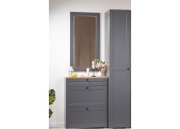 "Остин" прихожая, комплектация 1, серый графит/дуб вотан, ф-ка "Моби" 62 400 Р. в Вира Мебель "Остин" прихожая, комплектация 1, серый графит/дуб вотан, ф-ка "Моби"