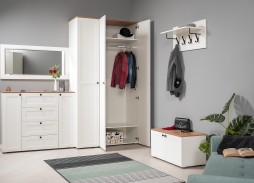 "Остин" прихожая, комплектация 2, белый шагрень/дуб вотан, ф-ка "Моби" 68 200 Р. в Вира Мебель "Остин" прихожая, комплектация 2, белый шагрень/дуб вотан, ф-ка "Моби"