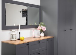 "Остин" прихожая, комплектация 2, серый графит/дуб вотан, ф-ка "Моби" 68 200 Р. в Вира Мебель "Остин" прихожая, комплектация 2, серый графит/дуб вотан, ф-ка "Моби"