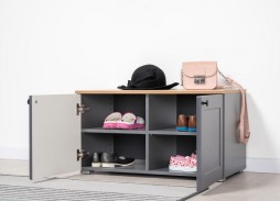 "Остин" прихожая, комплектация 2, серый графит/дуб вотан, ф-ка "Моби" 68 200 Р. в Вира Мебель "Остин" прихожая, комплектация 2, серый графит/дуб вотан, ф-ка "Моби"