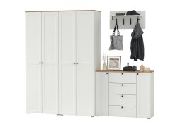 "Остин" прихожая, комплектация 3, белый шагрень/дуб вотан, ф-ка "Моби" 62 200 Р. в Вира Мебель "Остин" прихожая, комплектация 3, белый шагрень/дуб вотан, ф-ка "Моби"