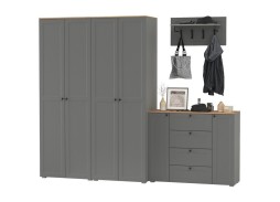 "Остин" прихожая, комплектация 3, серый графит/дуб вотан, ф-ка "Моби" 62 200 Р. в Вира Мебель "Остин" прихожая, комплектация 3, серый графит/дуб вотан, ф-ка "Моби"