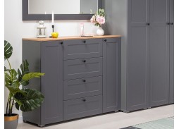 "Остин" прихожая, комплектация 3, серый графит/дуб вотан, ф-ка "Моби" 62 200 Р. в Вира Мебель "Остин" прихожая, комплектация 3, серый графит/дуб вотан, ф-ка "Моби"