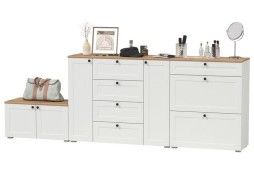 "Остин" прихожая, комплектация 4, белый шагрень/дуб вотан, ф-ка "Моби" 39 800 Р. в Вира Мебель "Остин" прихожая, комплектация 4, белый шагрень/дуб вотан, ф-ка "Моби"