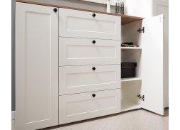 "Остин" прихожая, комплектация 4, белый шагрень/дуб вотан, ф-ка "Моби" 39 800 Р. в Вира Мебель "Остин" прихожая, комплектация 4, белый шагрень/дуб вотан, ф-ка "Моби"