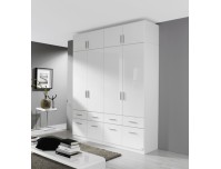 Глянец 16 распашной глянцевый шкаф с антресолью и ящиками