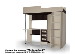 "Мебелайн 2" двухъярусная кровать 35 400 Р. в Вира Мебель "Мебелайн 2" двухъярусная кровать