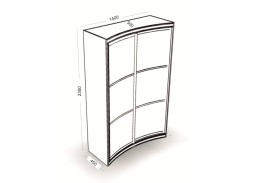 "Радуга" вогнутый радиусный шкаф купе (450)