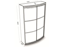 "Радуга" выпуклый радиусный шкаф купе (600)