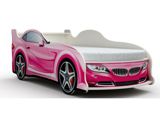 "БМВ" розовая кровать машинка