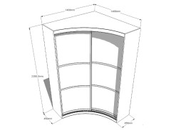 шкаф купе "Радион" радиусный 44 100 Р. в Вира Мебель шкаф купе "Радион" радиусный