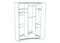 "Прадо" асиметричный радиусный шкаф купе