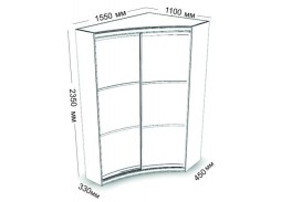 "Прадо" асиметричный радиусный шкаф купе