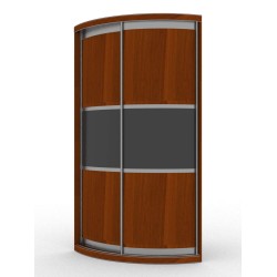  Ромео радиусный угловой шкаф купе (корпус итальянский орех)